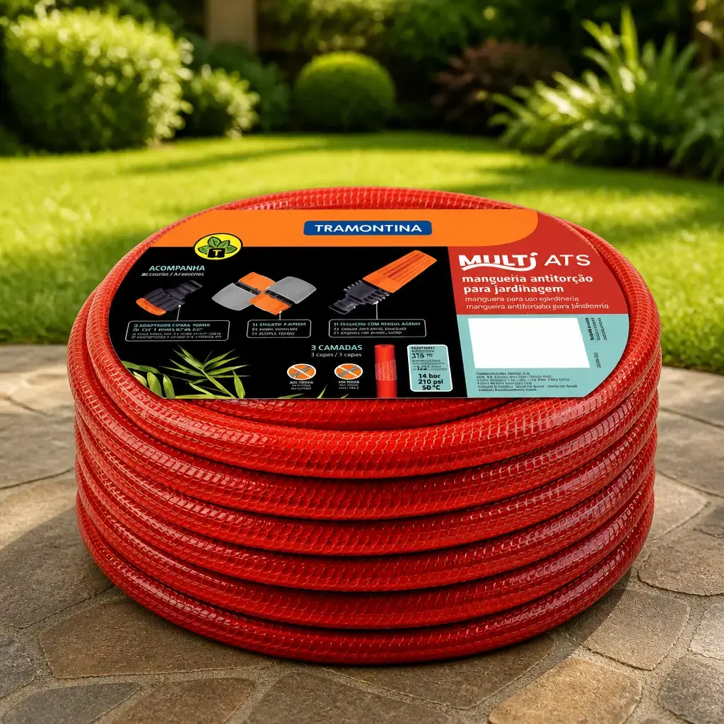 Manguera para jardin S. Flex Antitorsion x 15m con Accesorios Tramontina