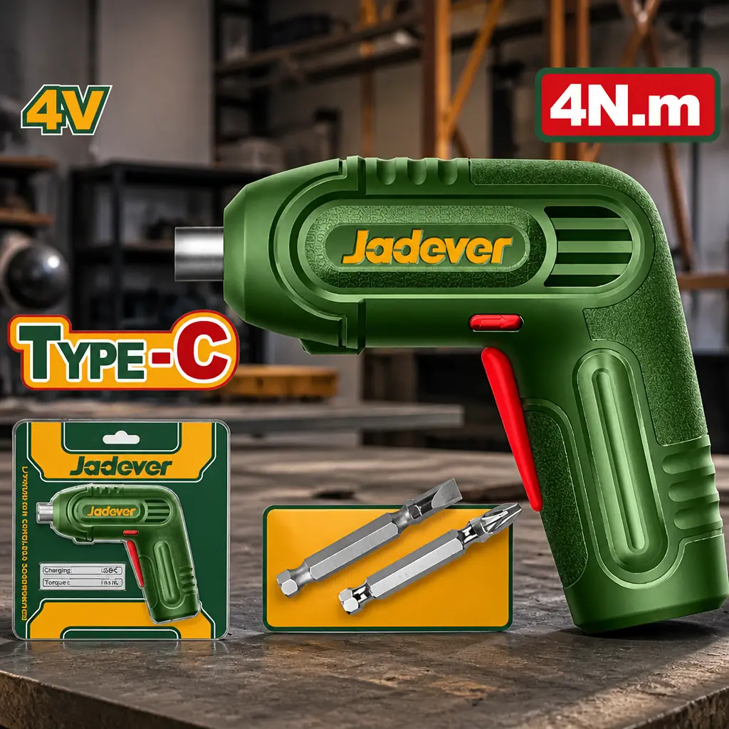 Atornillador 1/4" 4Nm 4V USB + Acc. Jadever Blister