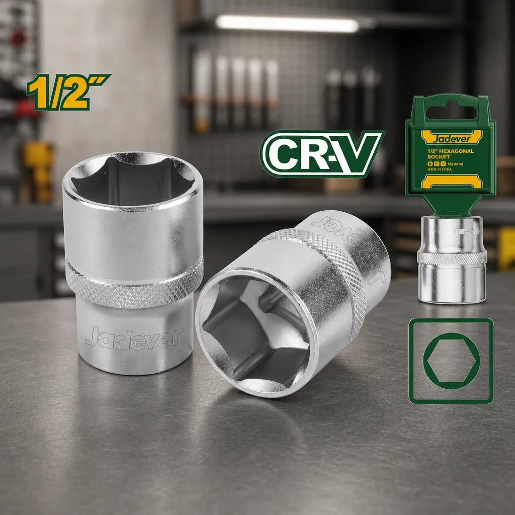 Llave tubo Dado CrV Hex 1/2" 23mm Jadever x Un.