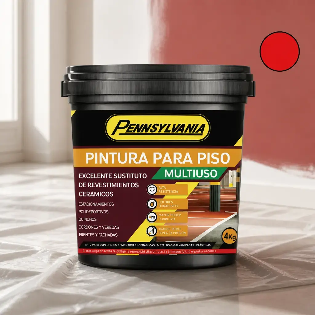 Pintura Multiuso y para piso Rojo Vial 4kg x Un.