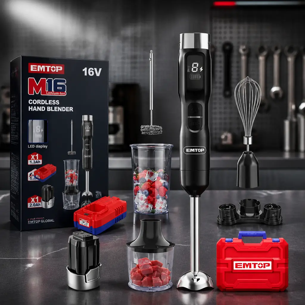 Mixer 5en1. Negra + Bateria 16V 2Ah. Emtop
