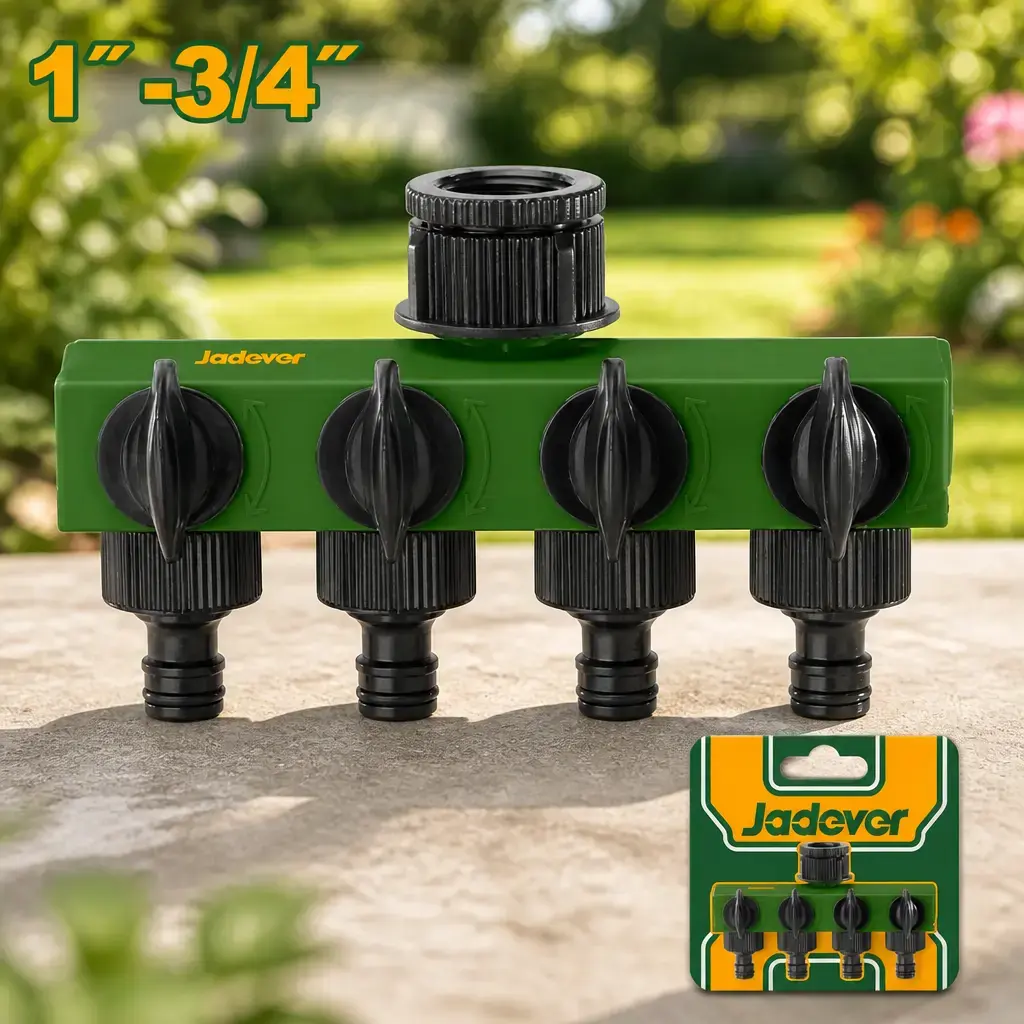 Conector Multiple p/ manguera riego 1 a 4 Jadever x Un.