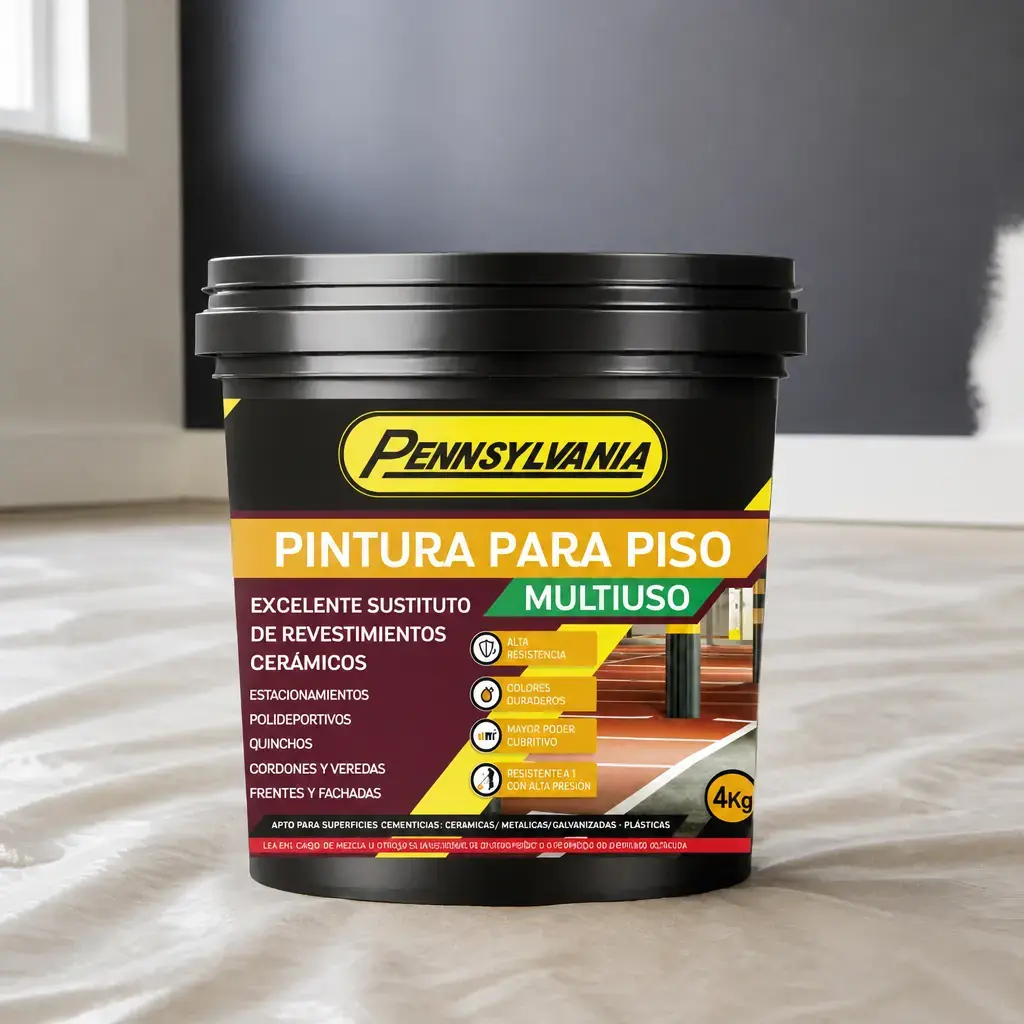Pintura Multiuso y para piso negro 4kg x Un.