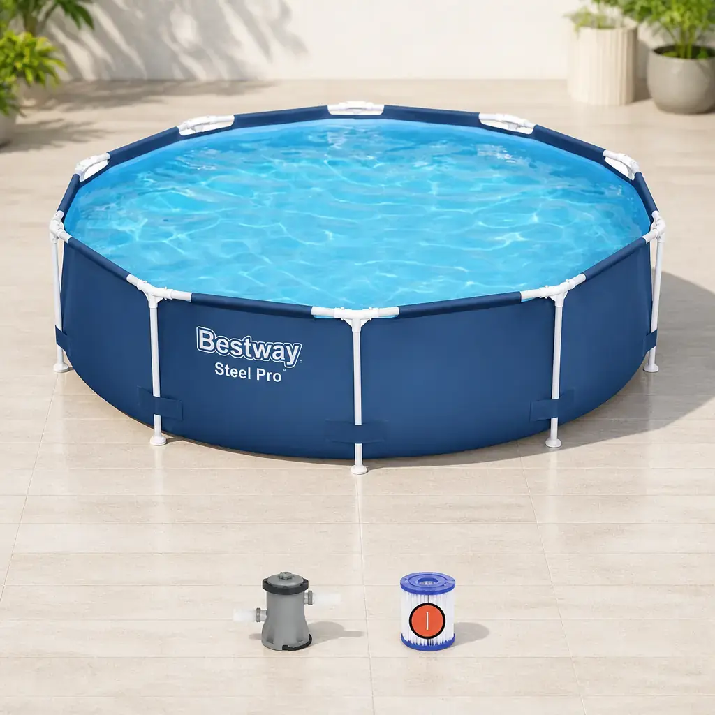 Piscina redonda con est. metalica 4.678Lt. Steel Pro. Bestway