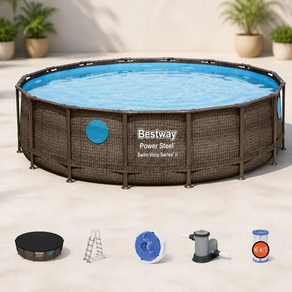 Piscina redonda con est. Met. 19.480Lt. Swim Vista. Bestway