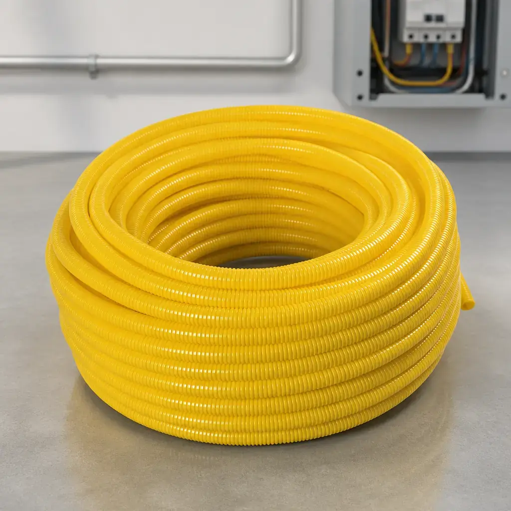 Caño Corrugado 1' x 25m Amarillo xUn.
