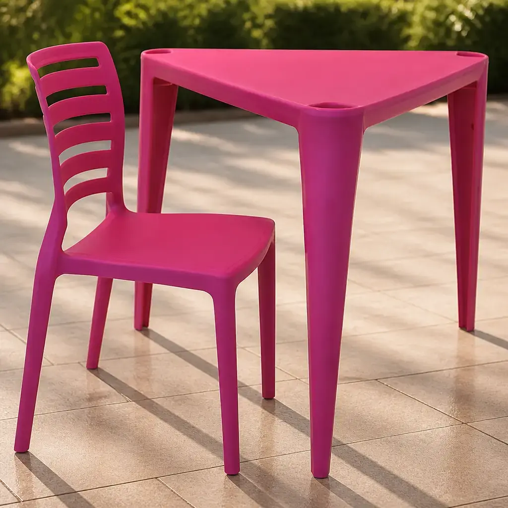 Set infantil Sofia Silla + Mesa Rosado Tramontina