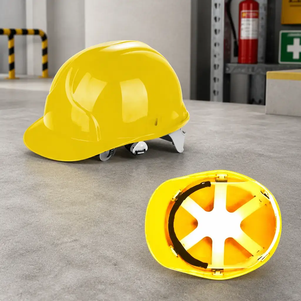 Desc - Casco de seguridad 6 puntos (plast) sin perilla Amarillo