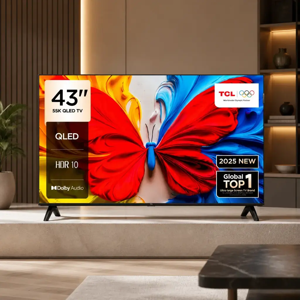Televisor smart TCL 43" Google TV 2K QLED HDR Frameless
