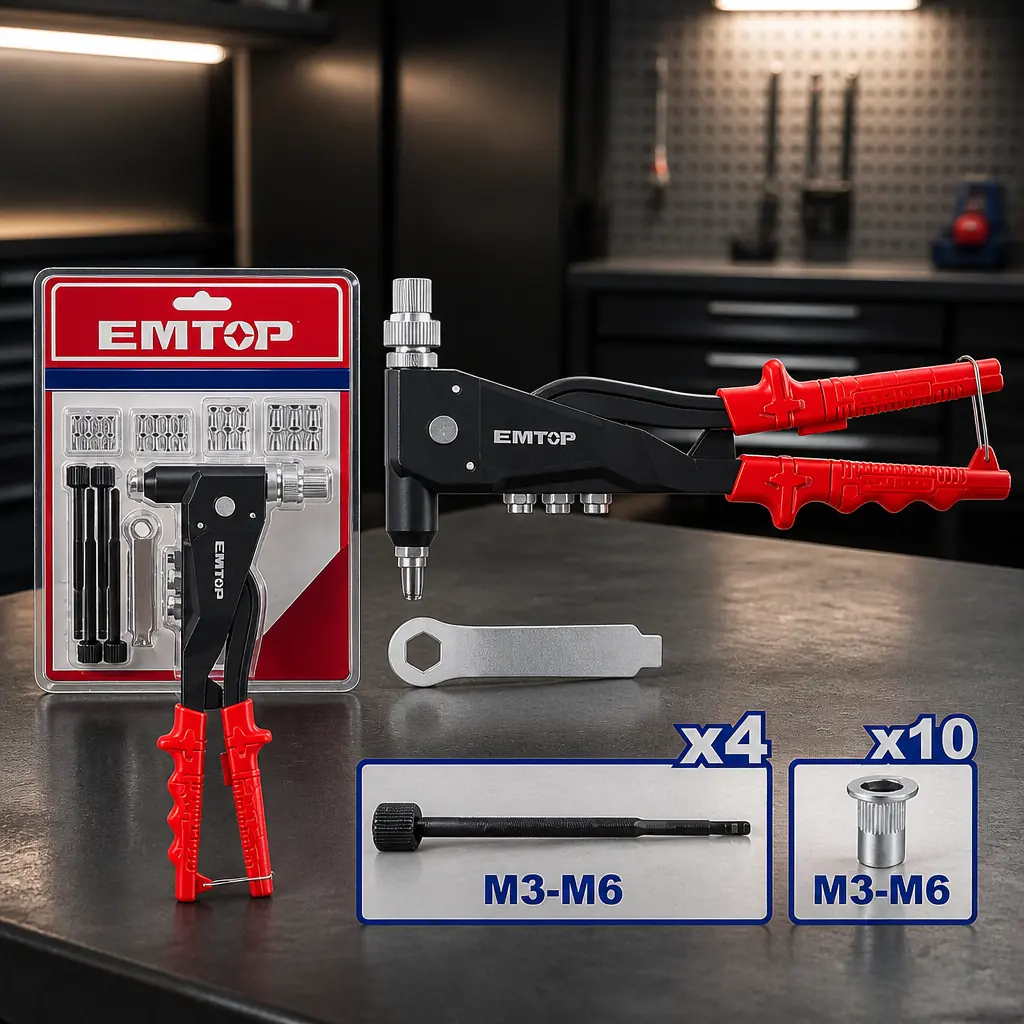 Remachadora con tuerca 10.5" (M3-M6). Emtop