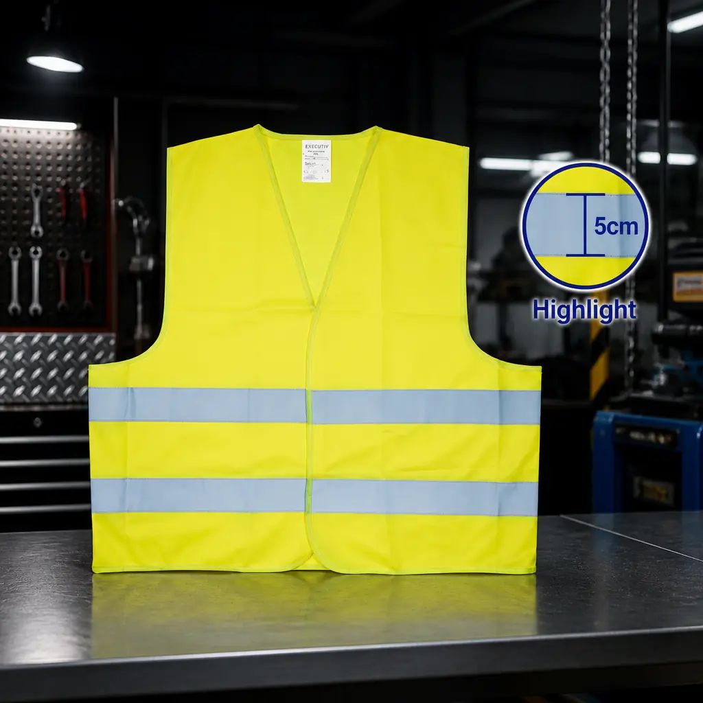 Chaleco reflectivo color amarillo flourescente tamaño XL. Emtop