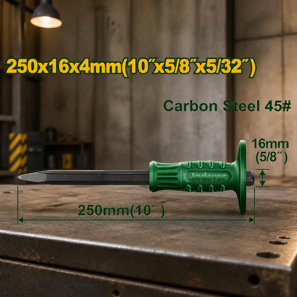 Cincel Punta 250mm (10") con empuñadura Jadever x Un