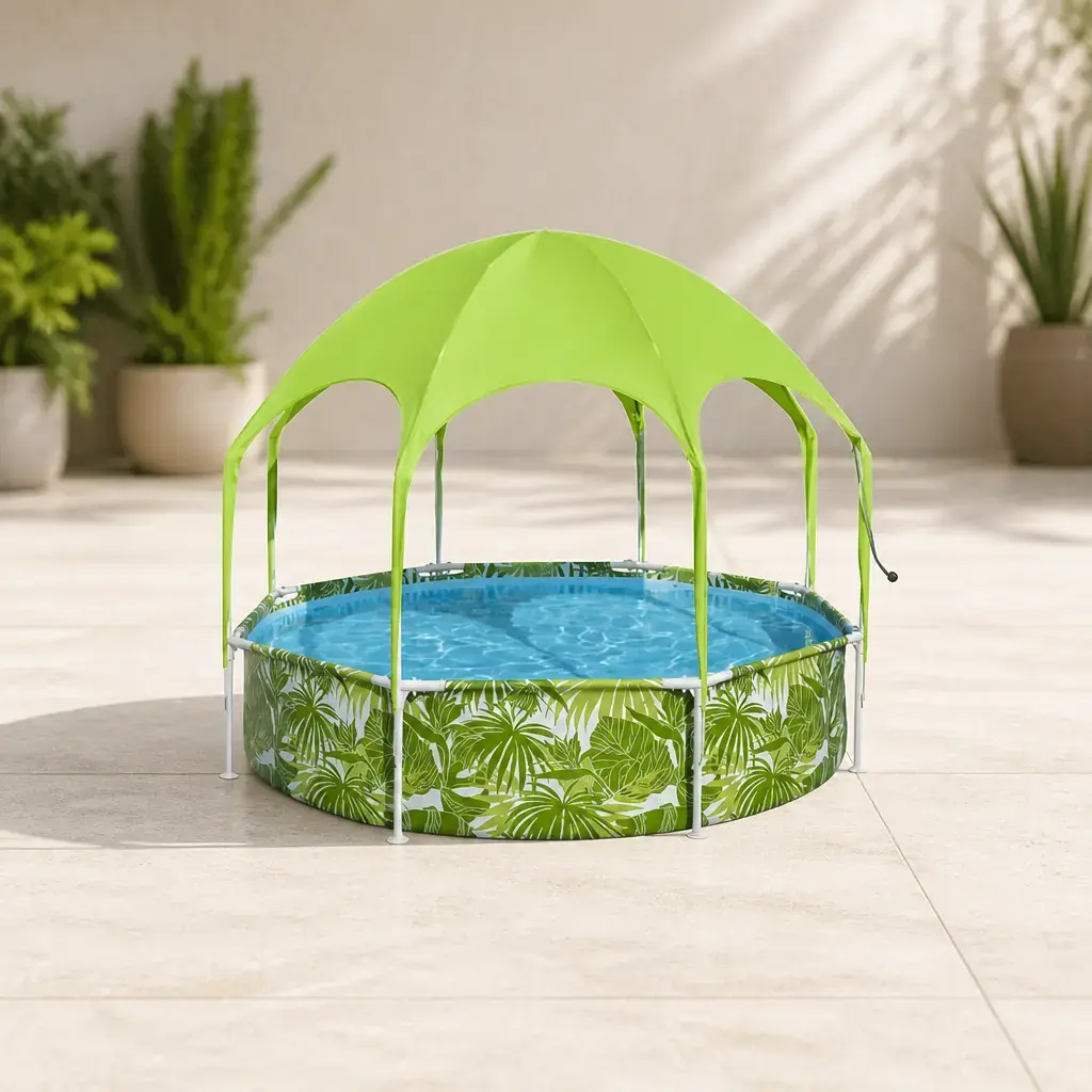 Piscina redonda con est. met. y parasol 1.688Lt. Steel Pro. Bestway