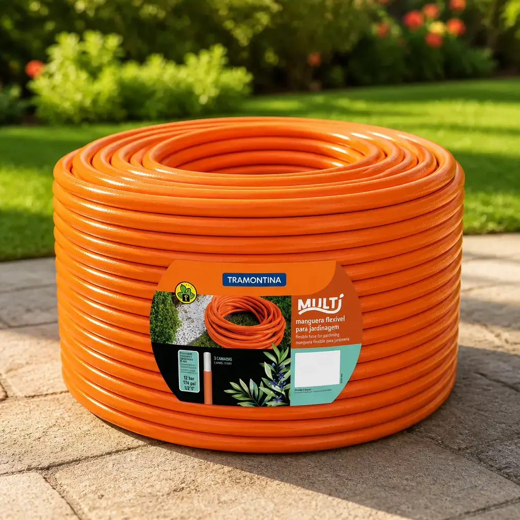 Manguera 3 capas Super Flex 1/2'x200m naranja Tramontina