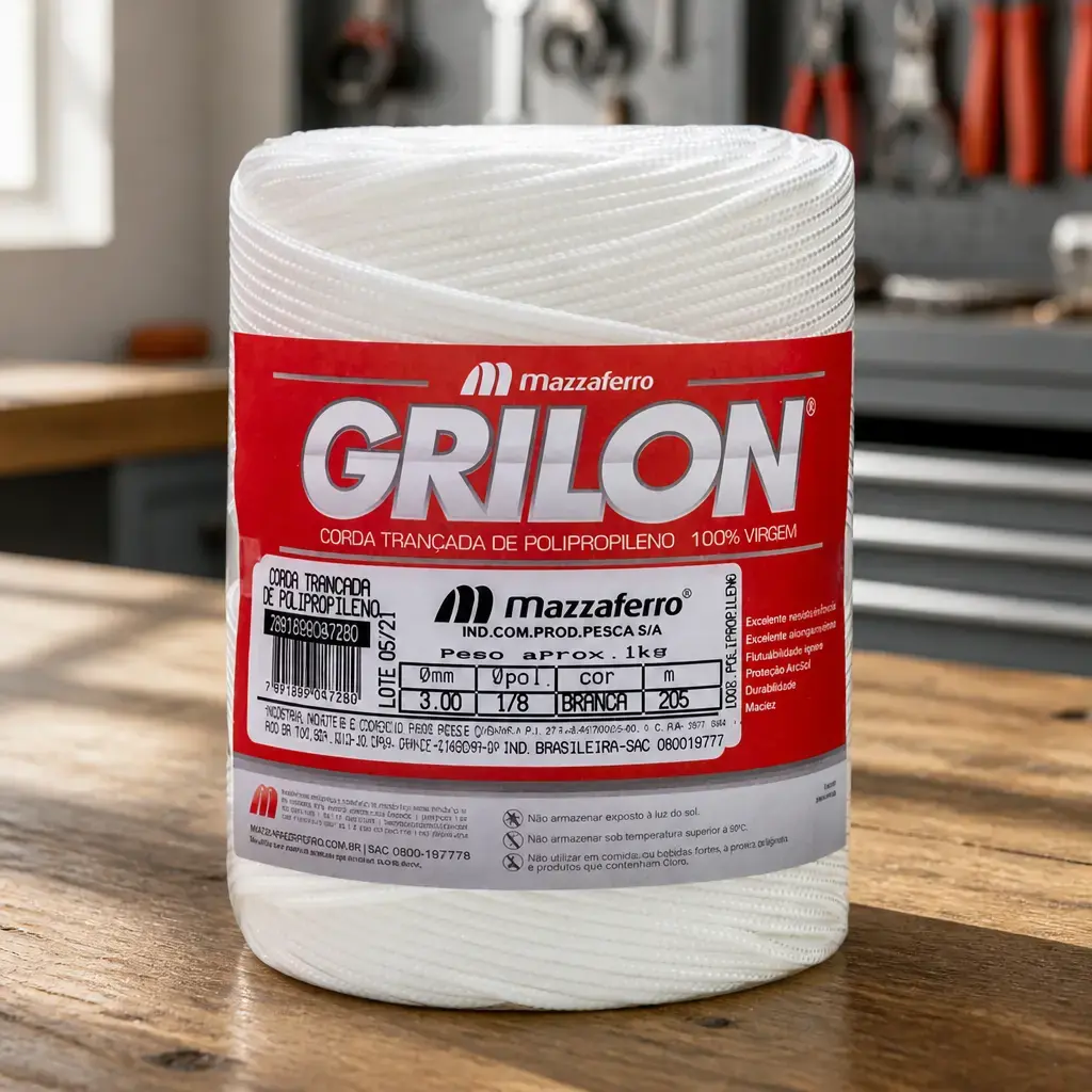 Cuerda trenzada blanca (6mm x 220m) x4Kg