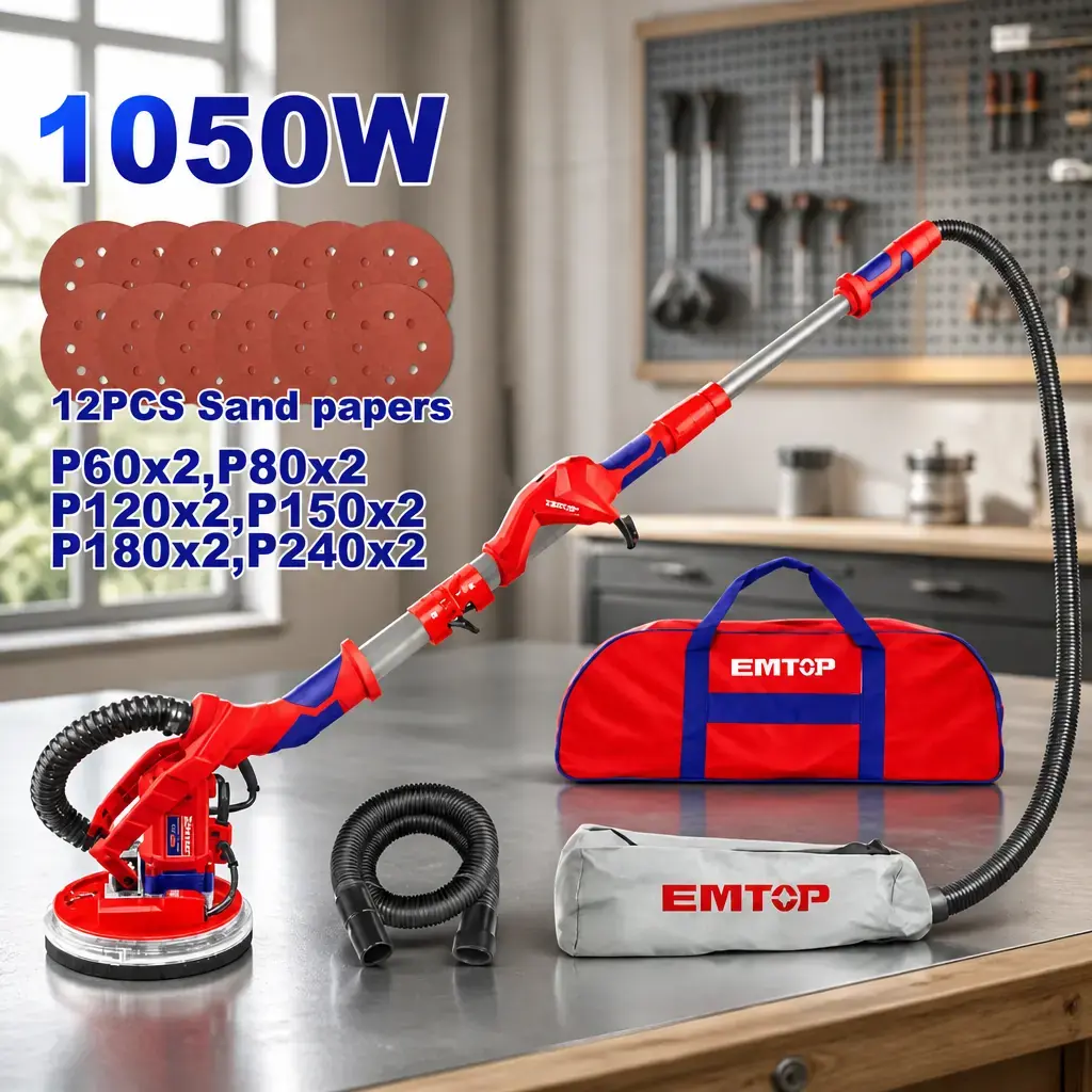 Lijadora de Pared Drywall 1050W Telescopica. Emtop