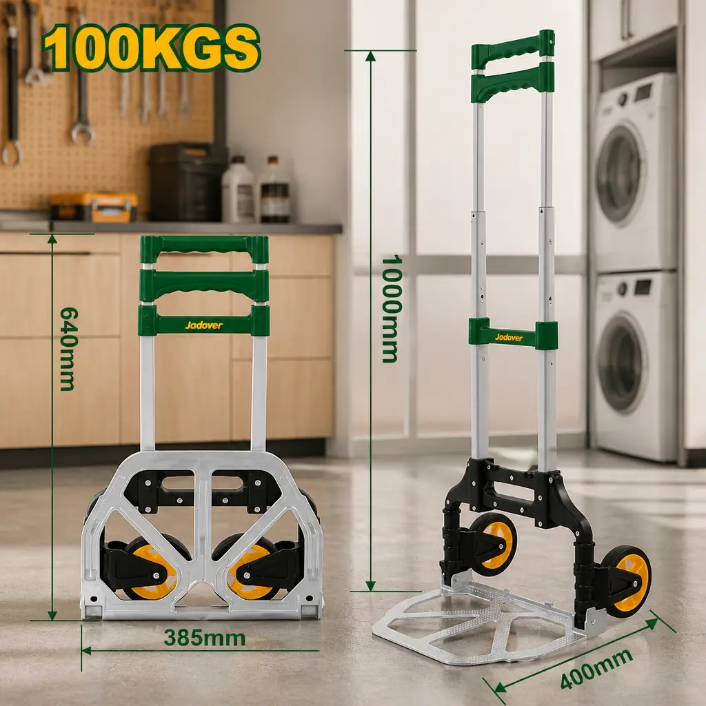 Carretilla para cajas plegable 100Kg (40x39x100cm) Jadever
