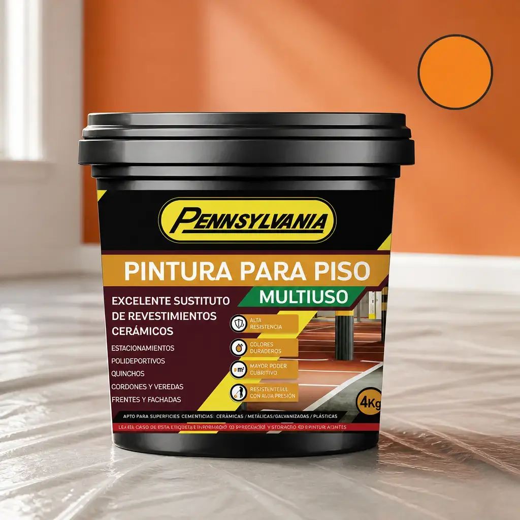 Pintura Multiuso y para piso Naranja 1kg x Un.