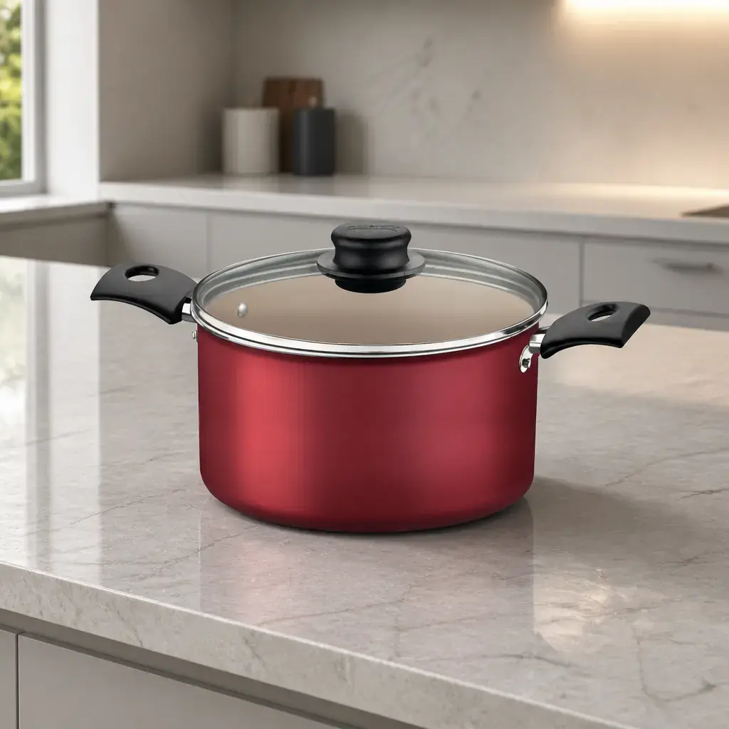 Olla alta tapa de vidrio 4.5Lts. 20cm. Turim Bordo x Un.
