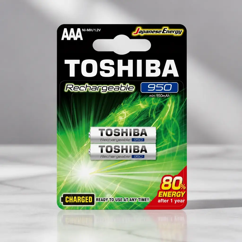Pila recargable AAA Ni-MH 950mAh 1.2V Toshiba Blister x2