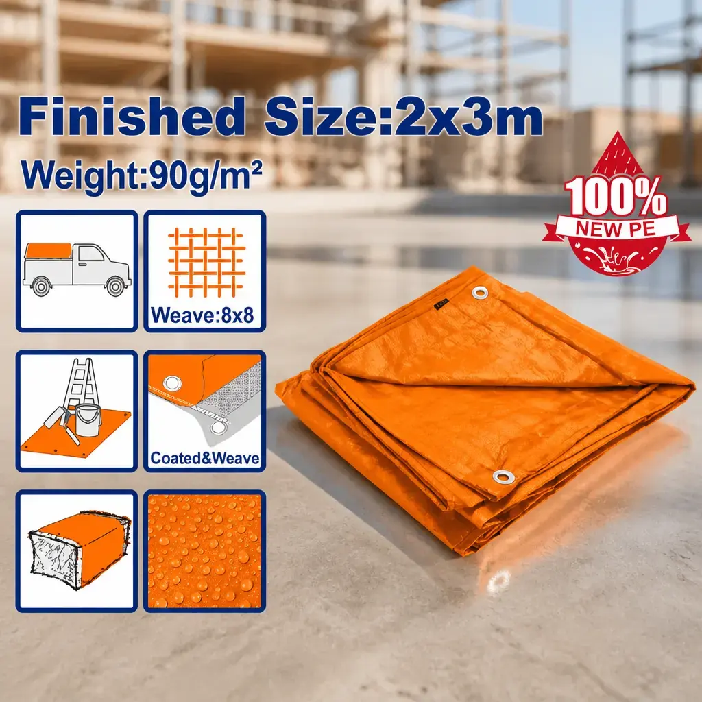 Carpa Lona de Polietileno 2x3 naranja 90g. Emtop