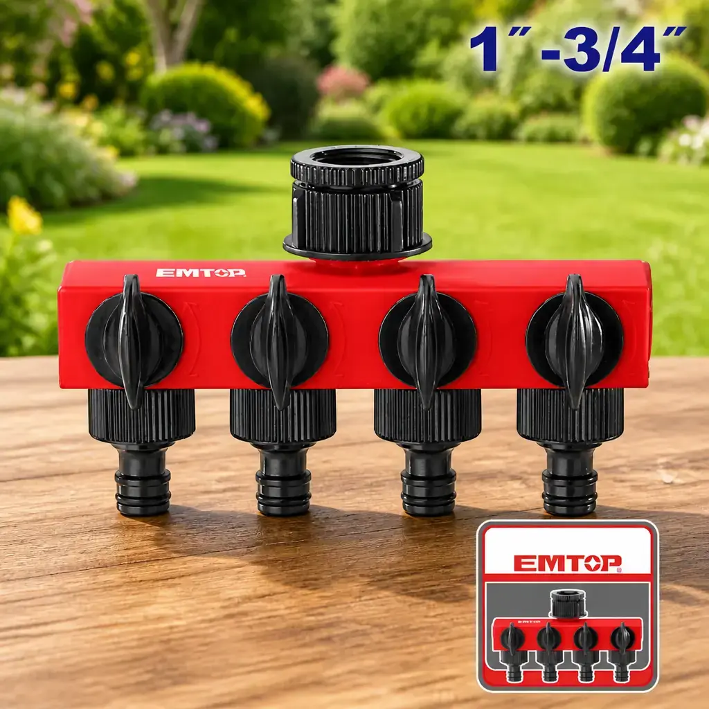 Conector Multiple p/ manguera riego 1 a 4 Emtop x Un.