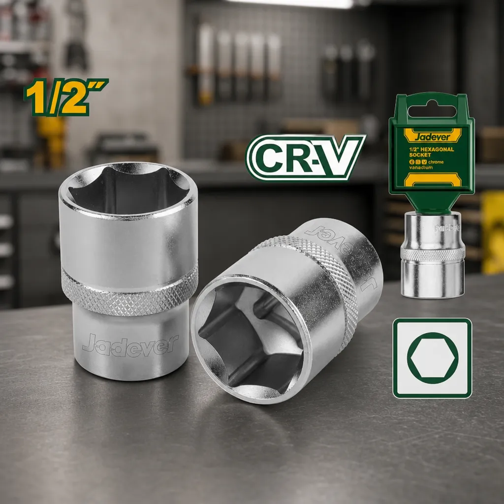 Llave tubo Dado CrV Hex 1/2" 8mm Jadever x Un.