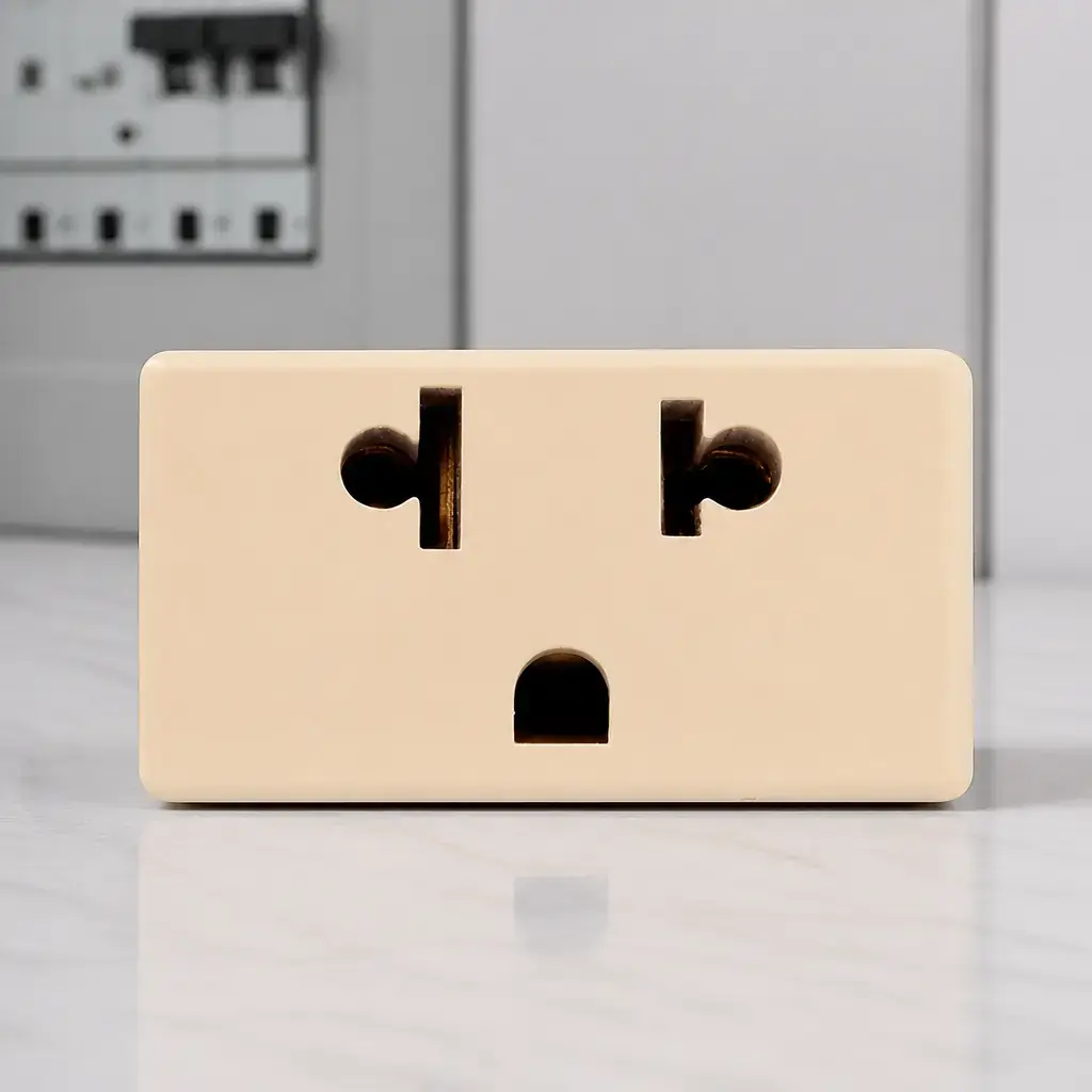 Modulo Tomacorriente 2P+T 10-15A Beige UNIVERSAL xUn.