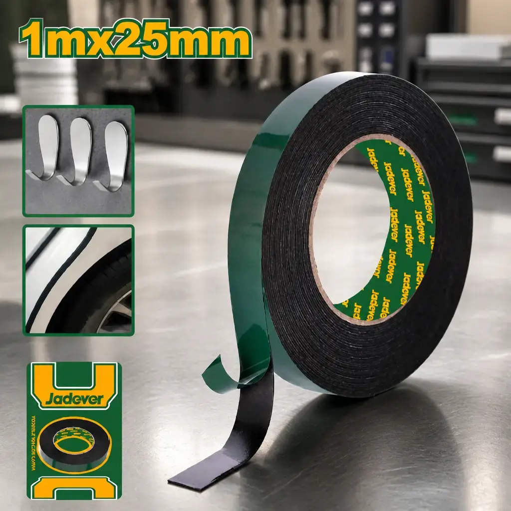 Cinta doble faz Negra IXPE (25mm x 1m). Jadever