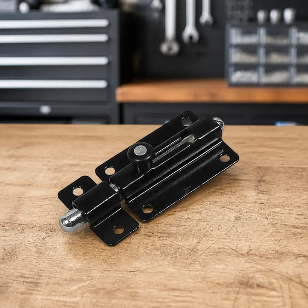 Pasador con traba a resorte negro 3.5x3.8cm x12u.