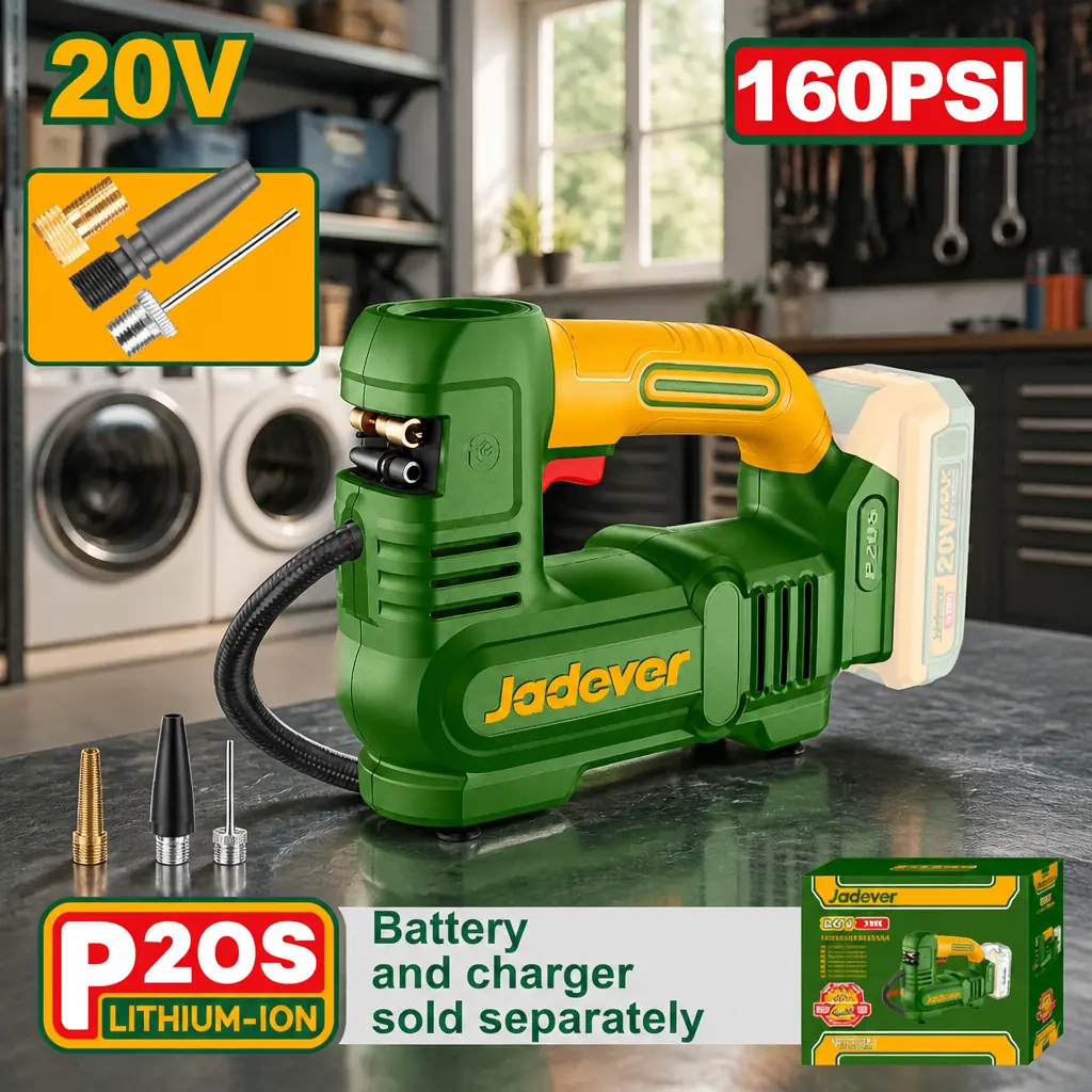 Inflador Inalambrico 150Psi. 20V. Sin Bat. Jadever Caja