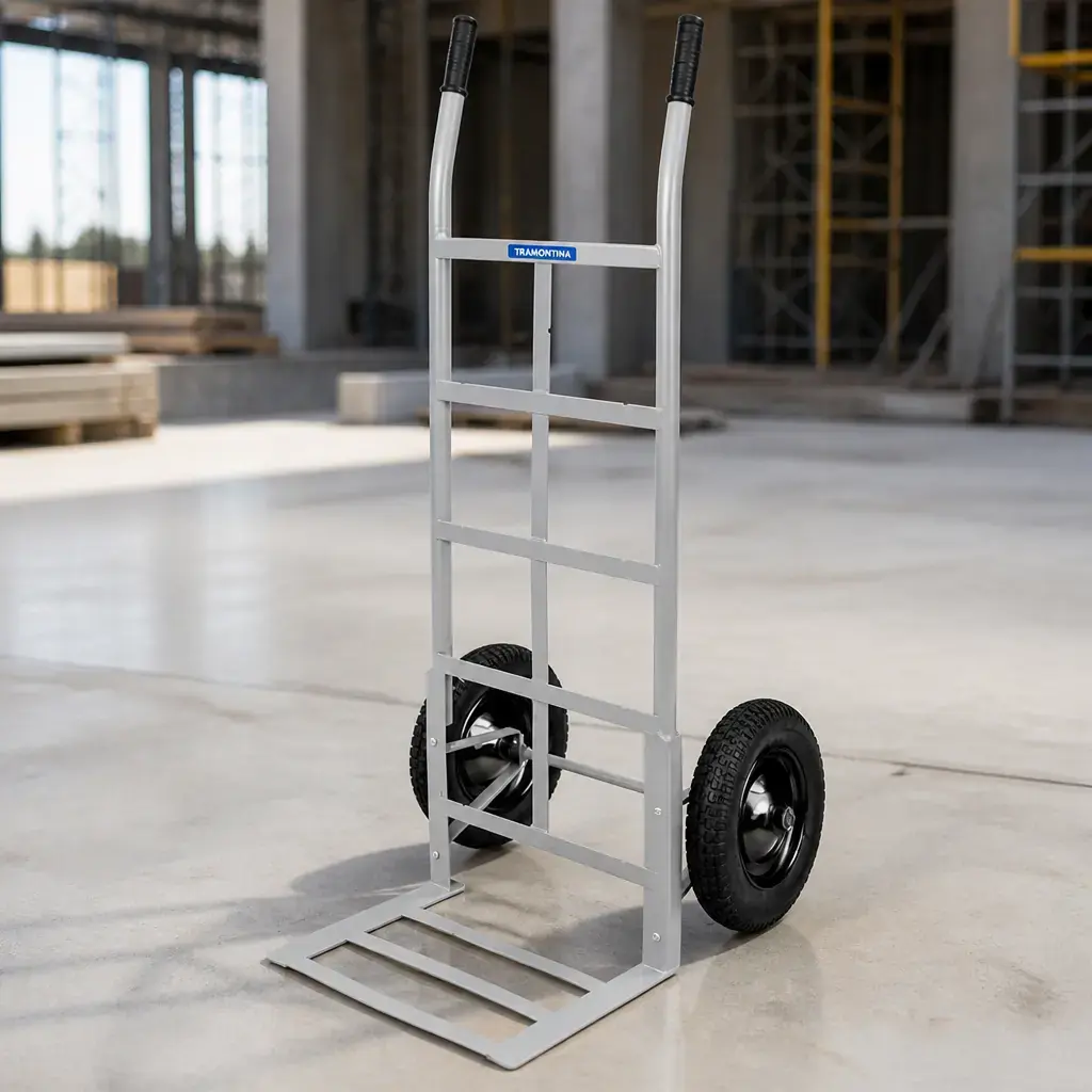 Carretilla p/ cajas 200Kg rueda inflable Tramontina x Un.