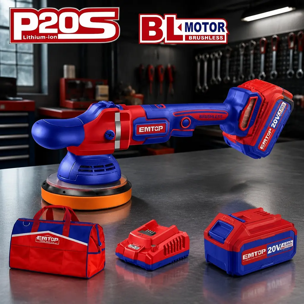 Desc - Pulidora roto-orbital 150mm BL. 1x Bateria 20V 4Ah. (B) EMTOP