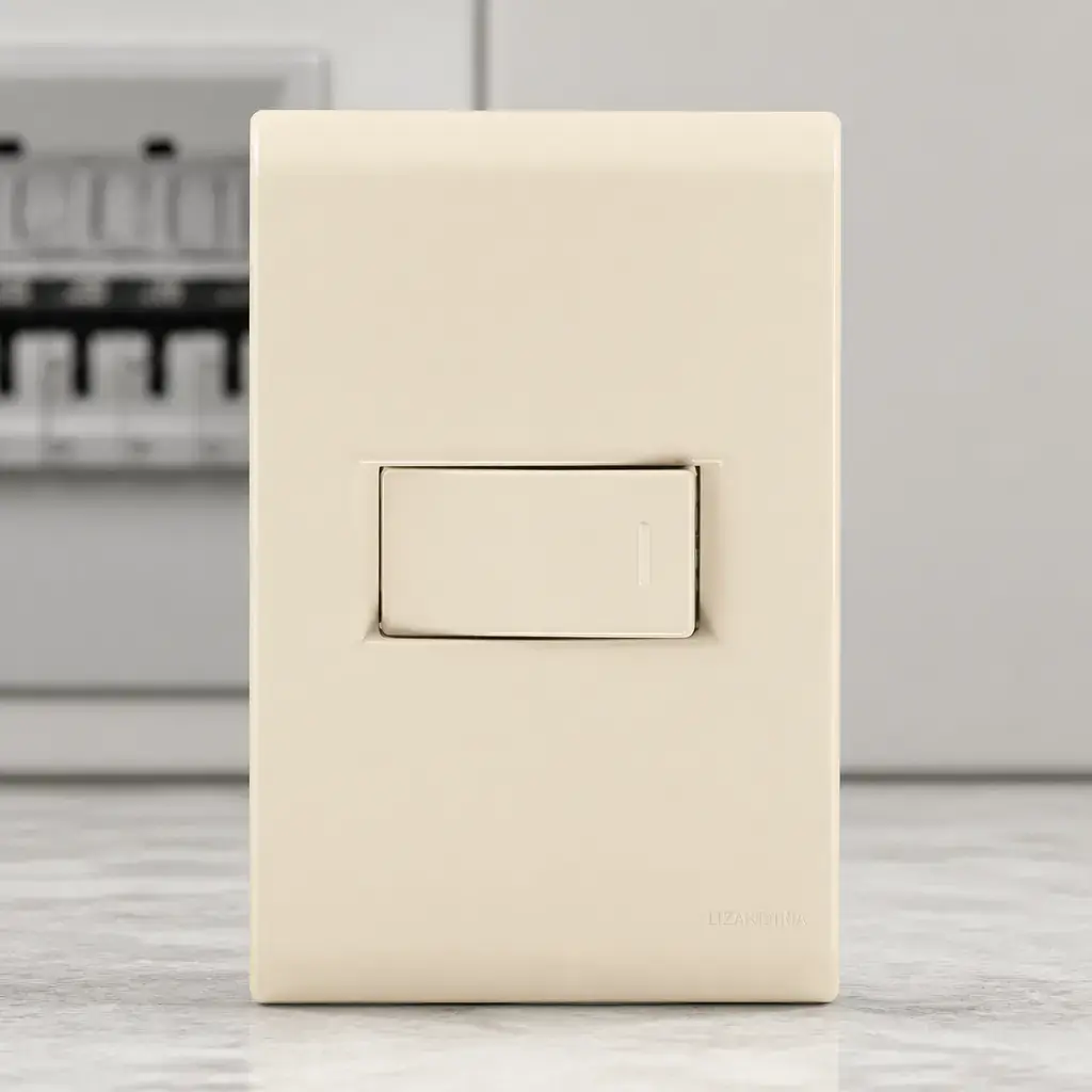 Placa + 1 Interrup. Hor. Simple 10A Beige LIZ xUn.