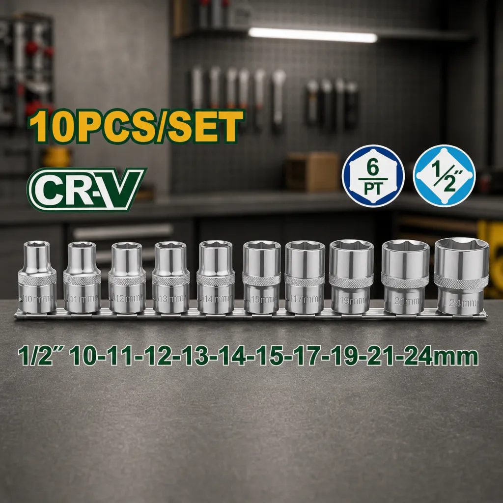 Juego Llave tubo CrV 1/2" 10pzs (10-24mm) Jadever Blister