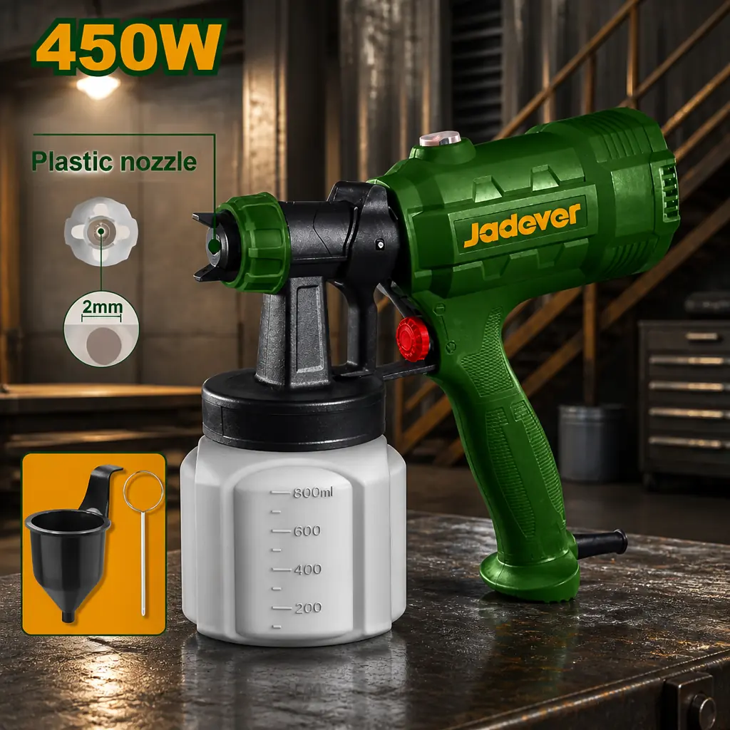 Pistola de pintar electrica 450w (800ml). Jadever caja