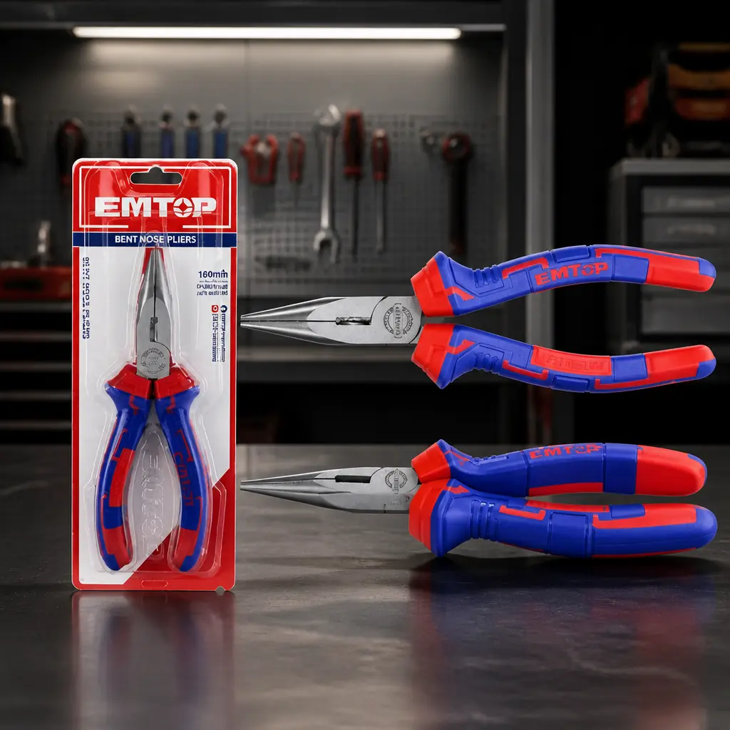 Pinza punta fina media caña 8" Emtop