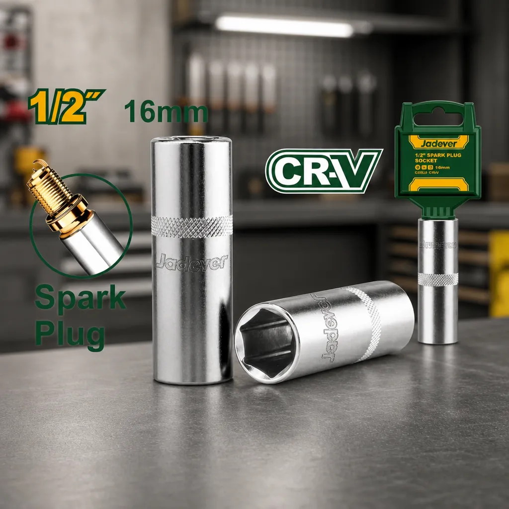 Llave tubo Bujia CrV 1/2" 16mm Jadever x Un.
