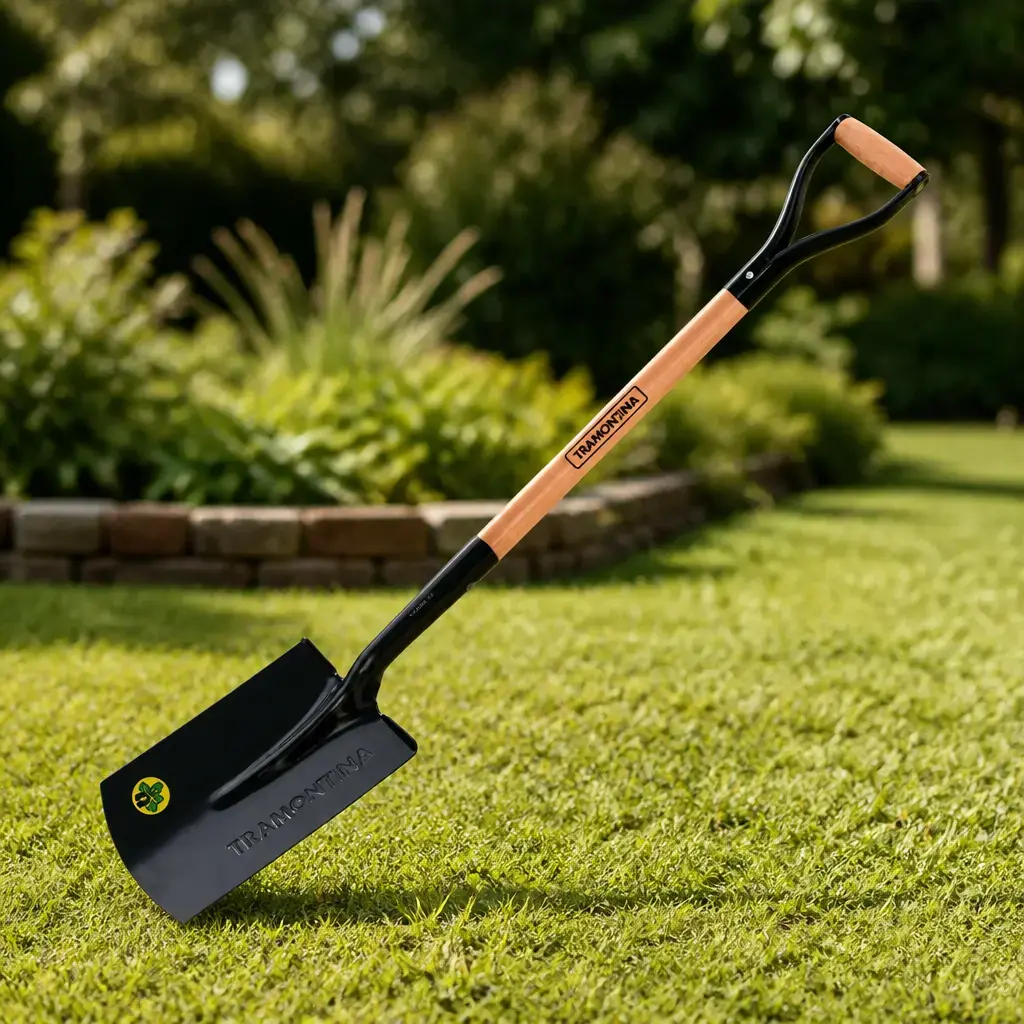 Pala cuadrada empuñadura metalica 74cm Tramontina x Un.