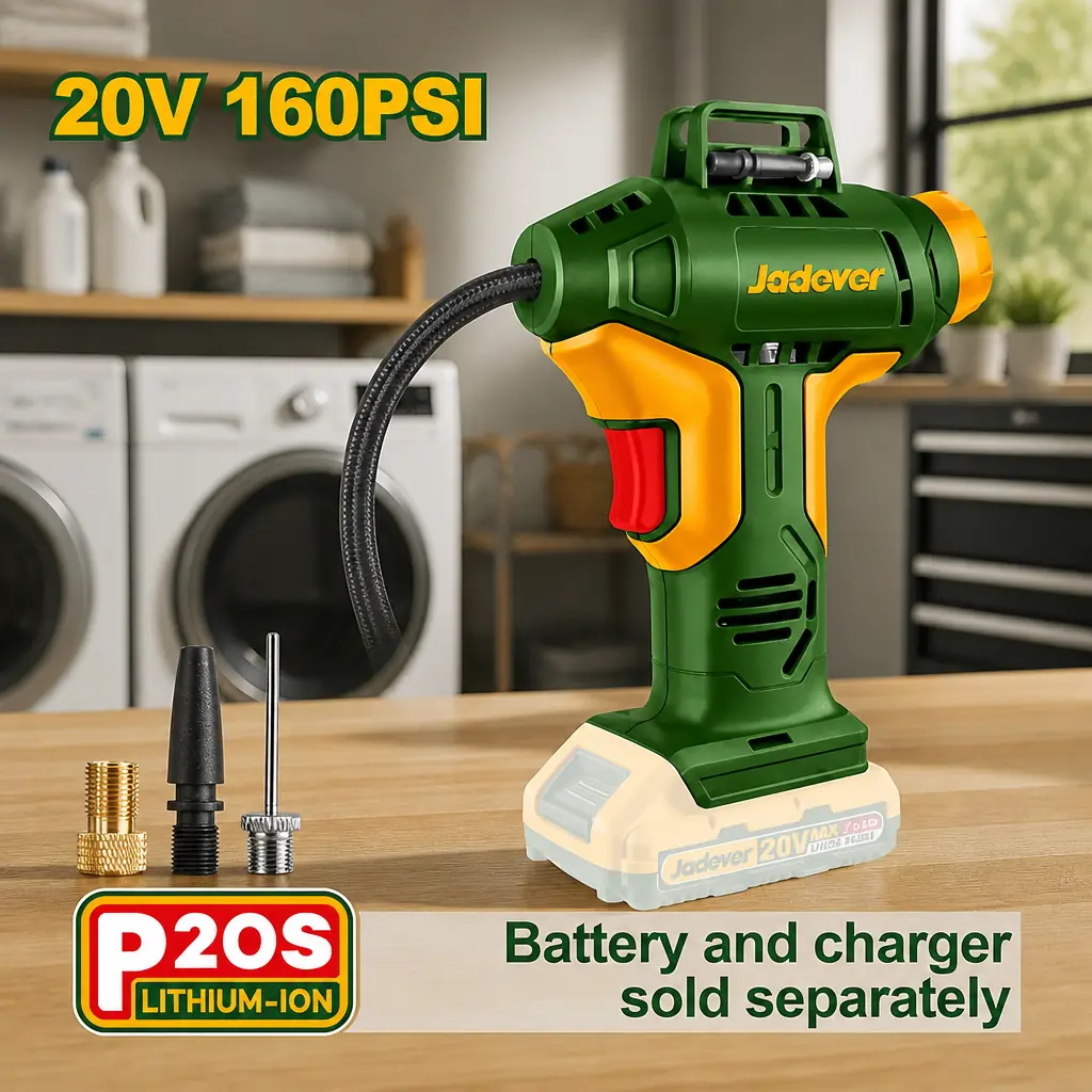 Inflador Inalambrico 150Psi. 20V. Sin Bat. Jadever Caja